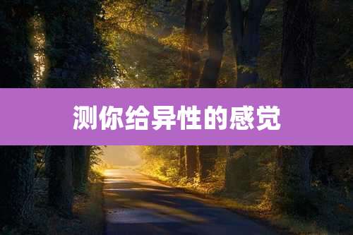 测你给异性的感觉