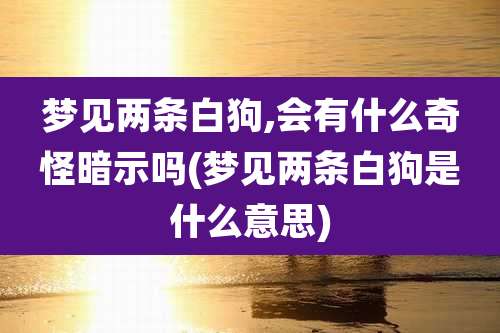 梦见两条白狗,会有什么奇怪暗示吗(梦见两条白狗是什么意思)