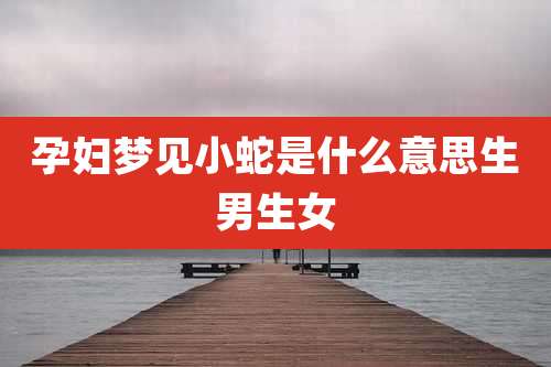 孕妇梦见小蛇是什么意思生男生女