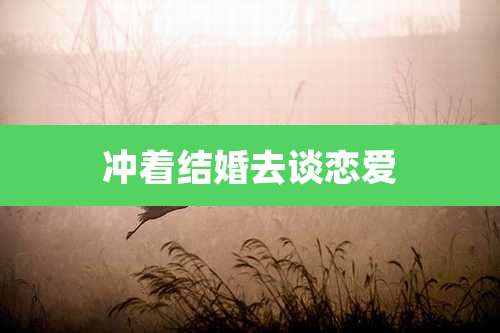 冲着结婚去谈恋爱