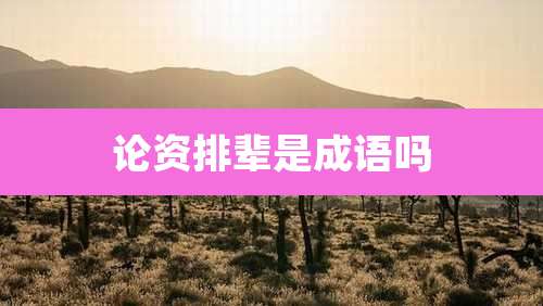 论资排辈是成语吗