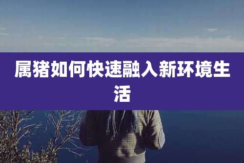 属猪如何快速融入新环境生活