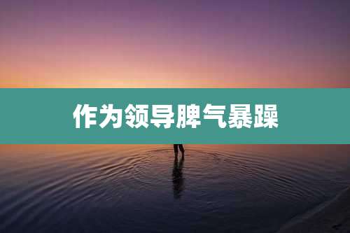 作为领导脾气暴躁