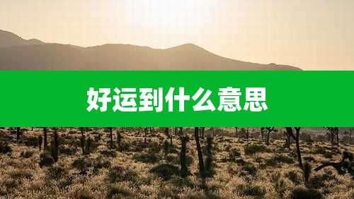 好运到什么意思