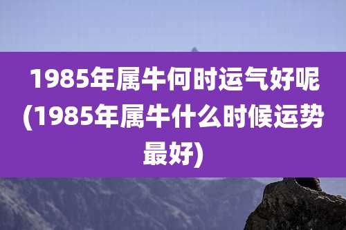 1985年属牛何时运气好呢(1985年属牛什么时候运势最好)