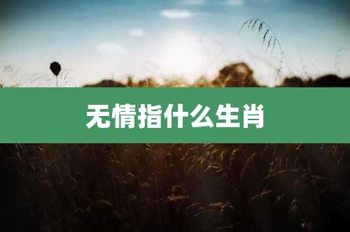 无情指什么生肖