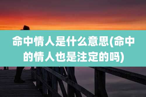 命中情人是什么意思(命中的情人也是注定的吗)