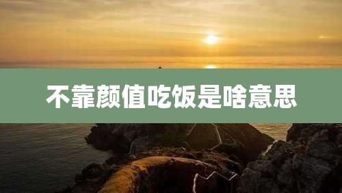 不靠颜值吃饭是啥意思