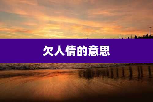 欠人情的意思