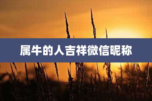 属牛的人吉祥微信昵称