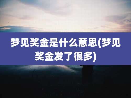 梦见奖金是什么意思(梦见奖金发了很多)