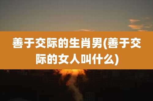 善于交际的生肖男(善于交际的女人叫什么)