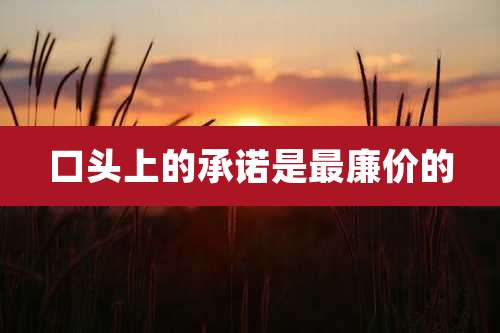 口头上的承诺是最廉价的