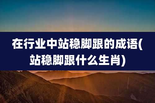 在行业中站稳脚跟的成语(站稳脚跟什么生肖)