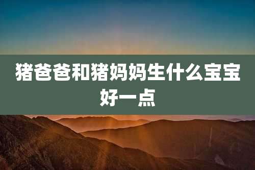 猪爸爸和猪妈妈生什么宝宝好一点