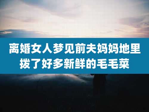 离婚女人梦见前夫妈妈地里拨了好多新鲜的毛毛菜