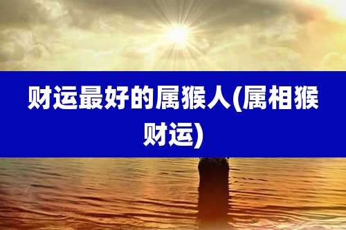 财运最好的属猴人(属相猴财运)