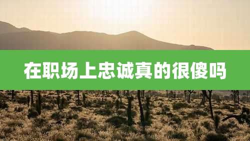 在职场上忠诚真的很傻吗
