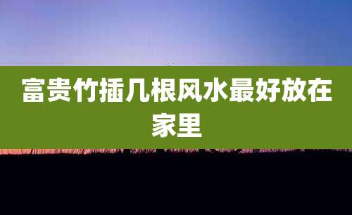 富贵竹插几根风水最好放在家里