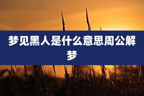 梦见黑人是什么意思周公解梦