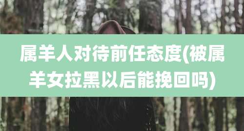 属羊人对待前任态度(被属羊女拉黑以后能挽回吗)