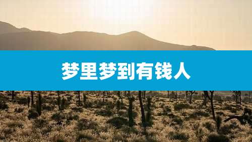 梦里梦到有钱人