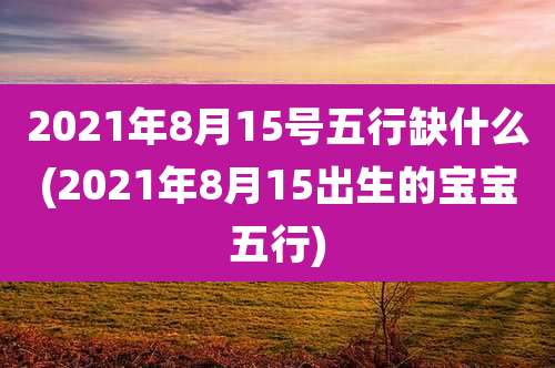 2021年8月15号五行缺什么(2021年8月15出生的宝宝五行)