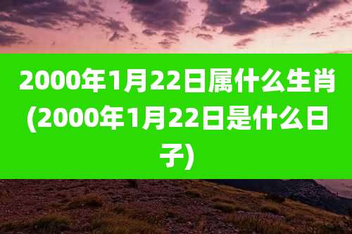 2000年1月22日属什么生肖(2000年1月22日是什么日子)