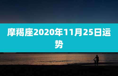 摩羯座2020年11月25日运势