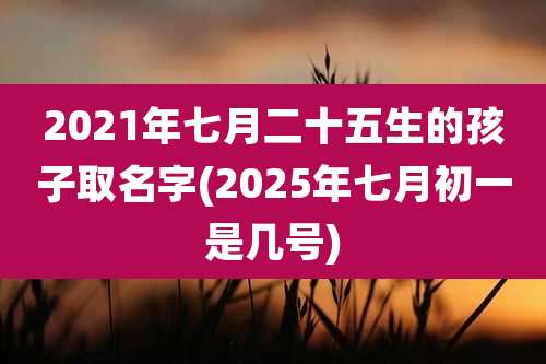 2021年七月二十五生的孩子取名字(2025年七月初一是几号)