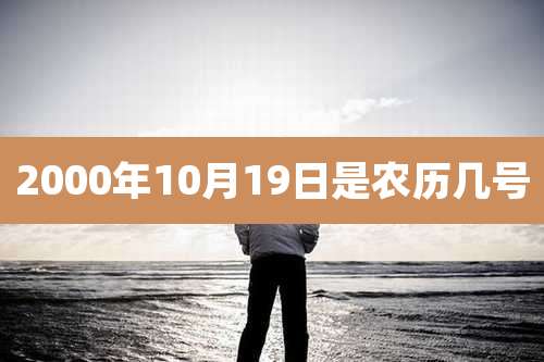 2000年10月19日是农历几号