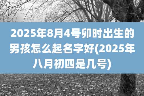 2025年8月4号卯时出生的男孩怎么起名字好(2025年八月初四是几号)