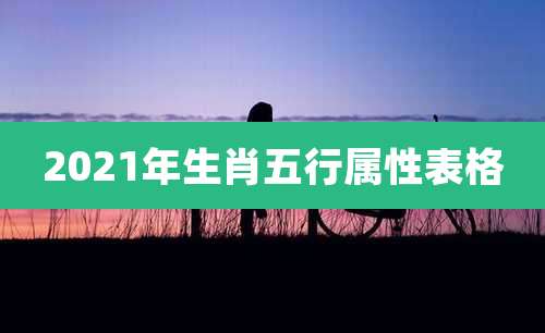 2021年生肖五行属性表格
