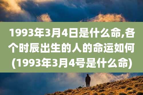 1993年3月4日是什么命,各个时辰出生的人的命运如何(1993年3月4号是什么命)