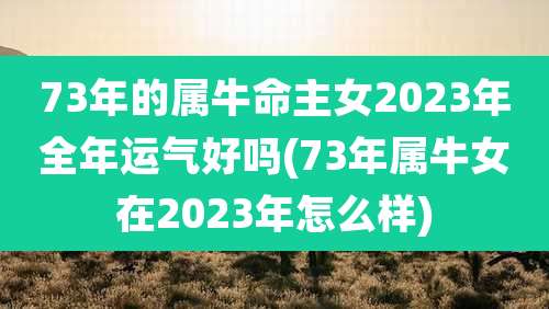 73年的属牛命主女2023年全年运气好吗(73年属牛女在2023年怎么样)