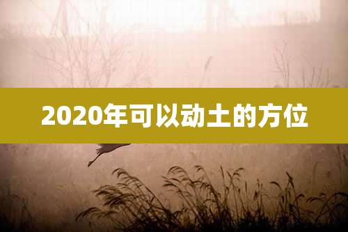 2020年可以动土的方位