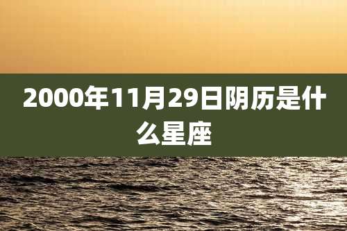 2000年11月29日阴历是什么星座