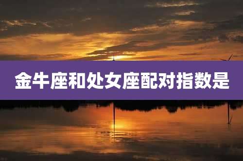 金牛座和处女座配对指数是