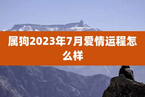 属狗2023年7月爱情运程怎么样
