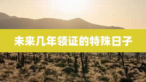 未来几年领证的特殊日子