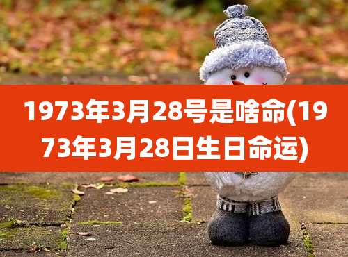1973年3月28号是啥命(1973年3月28日生日命运)