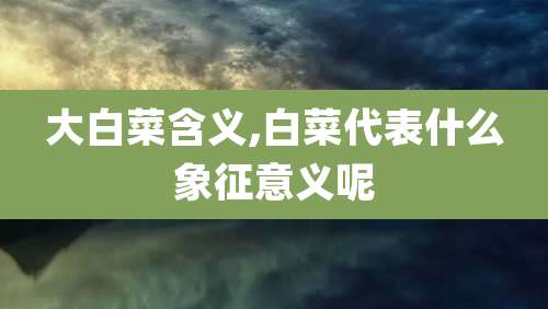 大白菜含义,白菜代表什么象征意义呢