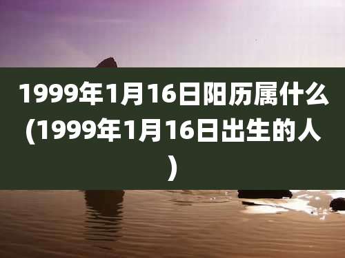 1999年1月16日阳历属什么(1999年1月16日出生的人)