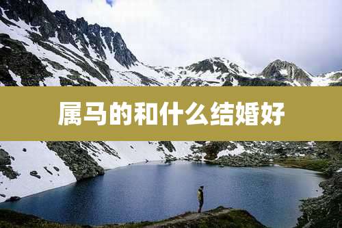 属马的和什么结婚好