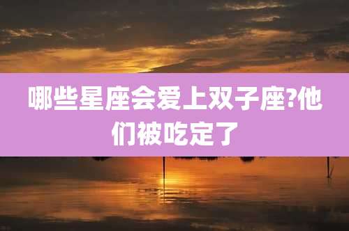 哪些星座会爱上双子座?他们被吃定了