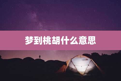 梦到桃胡什么意思