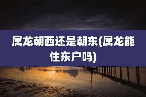 属龙朝西还是朝东(属龙能住东户吗)