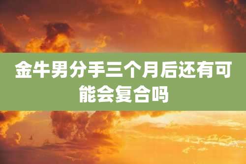 金牛男分手三个月后还有可能会复合吗