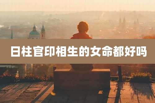 日柱官印相生的女命都好吗