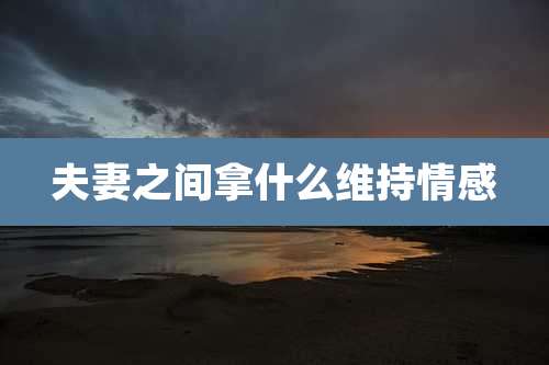 夫妻之间拿什么维持情感